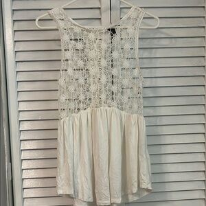 Forever 21 White Lace Tank Top
